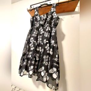 Hot Topic butterfly skulls black and white dress, size XL
